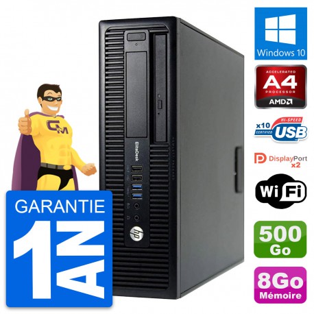 PC HP EliteDesk 705 G1 SFF AMD PRO-7300B RAM 8Go Disque 500Go Windows 10 Wifi