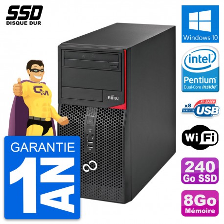 PC Tour Fujitsu Esprimo P520 Intel G3220 RAM 8Go SSD 240Go Windows 10 Wifi