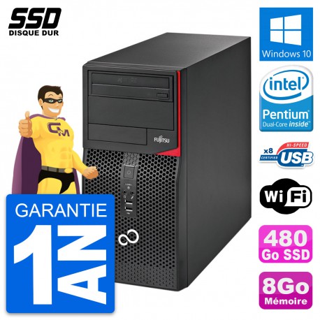 PC Tour Fujitsu Esprimo P520 Intel G3220 RAM 8Go SSD 480Go Windows 10 Wifi
