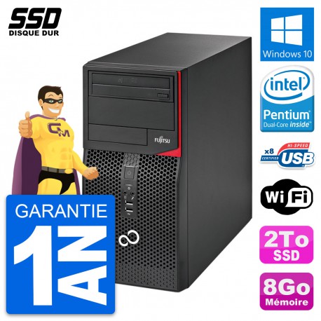 PC Tour Fujitsu Esprimo P520 Intel G3220 RAM 8Go SSD 2To Windows 10 Wifi