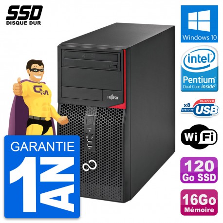 PC Tour Fujitsu Esprimo P520 Intel G3220 RAM 16Go SSD 120Go Windows 10 Wifi
