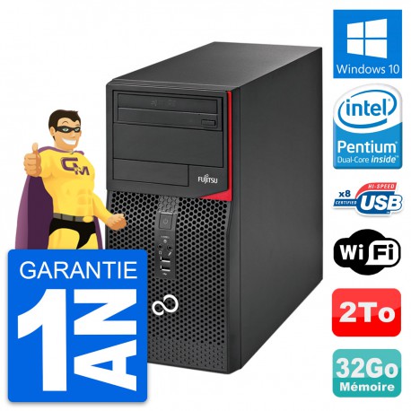 PC Tour Fujitsu Esprimo P520 Intel G3220 RAM 32Go Disque Dur 2To Windows 10 Wifi