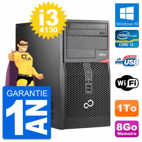 PC Tour Fujitsu Esprimo P520 MT Intel i3-4130 RAM 8Go Disque 1To Windows 10 Wifi
