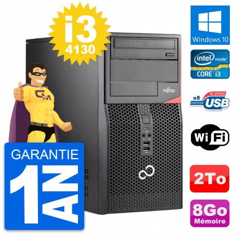 PC Tour Fujitsu Esprimo P520 MT Intel i3-4130 RAM 8Go Disque 2To Windows 10 Wifi