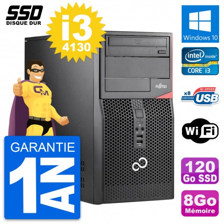 PC Tour Fujitsu Esprimo P520 MT Intel i3-4130 RAM 8Go SSD 120Go Windows 10 Wifi