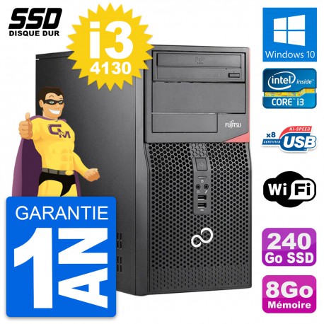 PC Tour Fujitsu Esprimo P520 MT Intel i3-4130 RAM 8Go SSD 240Go Windows 10 Wifi