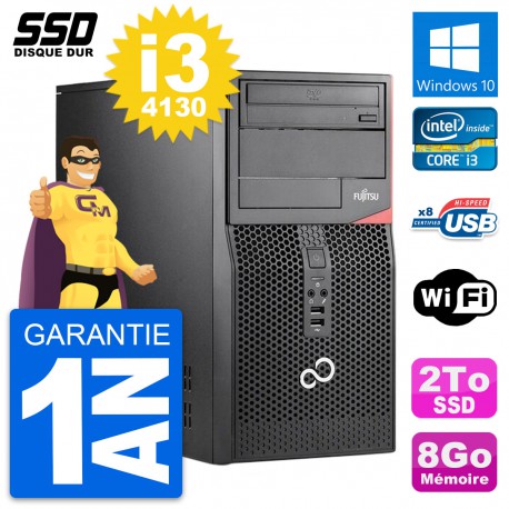 PC Tour Fujitsu Esprimo P520 Intel Core i3-4130 RAM 8Go SSD 2To Windows 10 Wifi