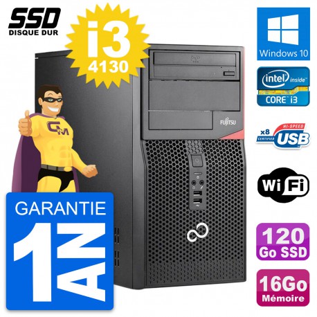 PC Tour Fujitsu Esprimo P520 MT Intel i3-4130 RAM 16Go SSD 120Go Windows 10 Wifi
