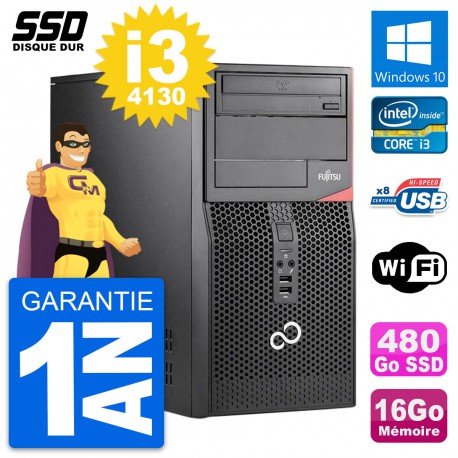 PC Tour Fujitsu Esprimo P520 MT Intel i3-4130 RAM 16Go SSD 480Go Windows 10 Wifi