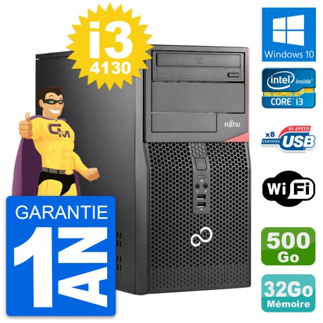 PC Tour Fujitsu Esprimo P520 Intel i3-4130 RAM 32Go Disque 500Go Windows 10 Wifi