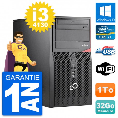 PC Tour Fujitsu Esprimo P520 Intel i3-4130 RAM 32Go Disque 1To Windows 10 Wifi