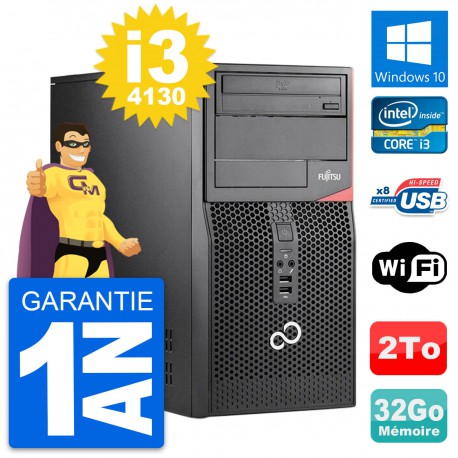 PC Tour Fujitsu Esprimo P520 Intel i3-4130 RAM 32Go Disque 2To Windows 10 Wifi