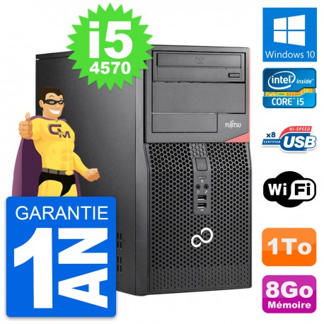 PC Tour Fujitsu Esprimo P520 MT Intel i5-4570 RAM 8Go Disque 1To Windows 10 Wifi