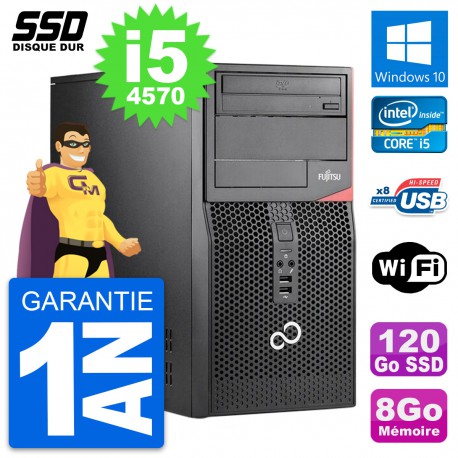 PC Tour Fujitsu Esprimo P520 MT Intel i5-4570 RAM 8Go SSD 120Go Windows 10 Wifi