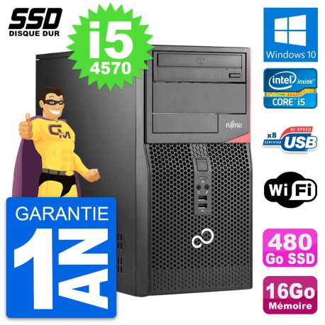 PC Tour Fujitsu Esprimo P520 MT Intel i5-4570 RAM 16Go SSD 480Go Windows 10 Wifi