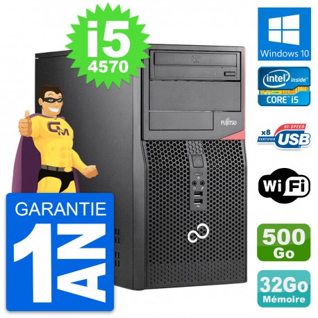PC Tour Fujitsu Esprimo P520 Intel i5-4570 RAM 32Go Disque 500Go Windows 10 Wifi