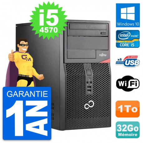 PC Tour Fujitsu Esprimo P520 Intel i5-4570 RAM 32Go Disque 1To Windows 10 Wifi
