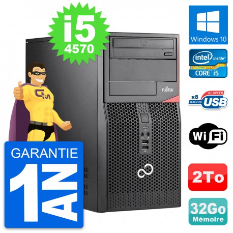 PC Tour Fujitsu Esprimo P520 Intel i5-4570 RAM 32Go Disque 2To Windows 10 Wifi