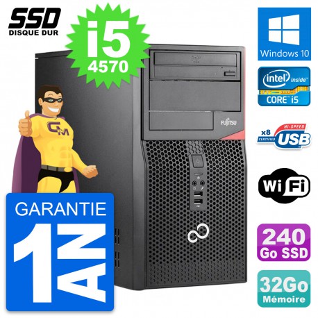 PC Tour Fujitsu Esprimo P520 MT Intel i5-4570 RAM 32Go SSD 240Go Windows 10 Wifi
