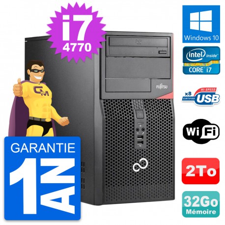 PC Tour Fujitsu Esprimo P520 Intel i7-4770 RAM 32Go Disque 2To Windows 10 Wifi