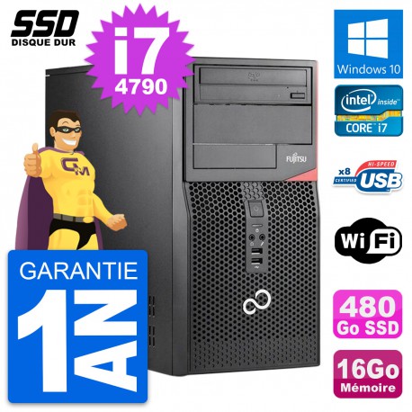 PC Tour Fujitsu Esprimo P520 MT Intel i7-4790 RAM 16Go SSD 480Go Windows 10 Wifi