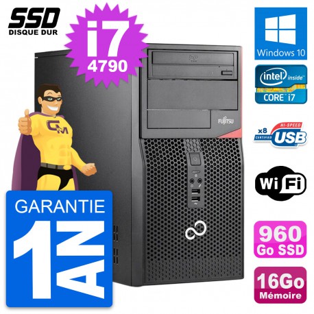 PC Tour Fujitsu Esprimo P520 MT Intel i7-4790 RAM 16Go SSD 960Go Windows 10 Wifi