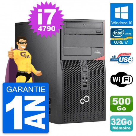 PC Tour Fujitsu Esprimo P520 Intel i7-4790 RAM 32Go Disque 500Go Windows 10 Wifi