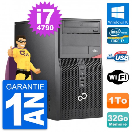 PC Tour Fujitsu Esprimo P520 Intel i7-4790 RAM 32Go Disque 1To Windows 10 Wifi