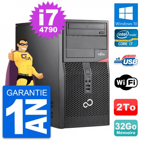PC Tour Fujitsu Esprimo P520 Intel i7-4790 RAM 32Go Disque 2To Windows 10 Wifi