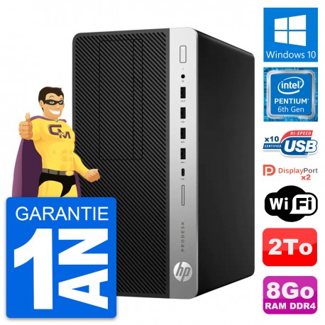 PC Tour HP ProDesk 600 G3 MT Pentium G4400 RAM 8Go Disque 2To Windows 10 Wifi