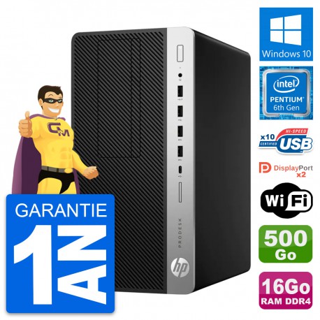 PC Tour HP ProDesk 600 G3 MT Intel G4400 RAM 16Go Disque 500Go Windows 10 Wifi