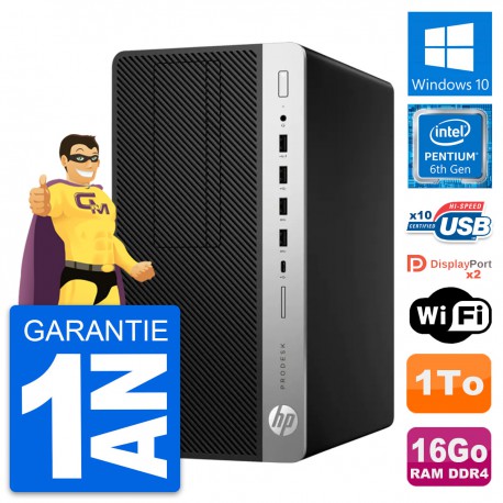 PC Tour HP ProDesk 600 G3 MT Pentium G4400 RAM 16Go Disque 1To Windows 10 Wifi