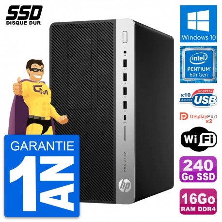 PC Tour HP ProDesk 600 G3 MT Pentium G4400 RAM 16Go SSD 240Go Windows 10 Wifi