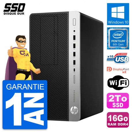 PC Tour HP ProDesk 600 G3 Intel Pentium G4400 RAM 16Go SSD 2To Windows 10 Wifi