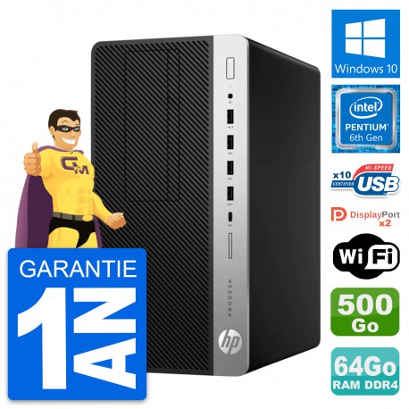 PC Tour HP ProDesk 600 G3 MT Intel G4400 RAM 64Go Disque 500Go Windows 10 Wifi