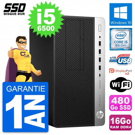 PC Tour HP ProDesk 600 G3 Intel Core i5-6500 RAM 16Go SSD 480Go Windows 10 Wifi