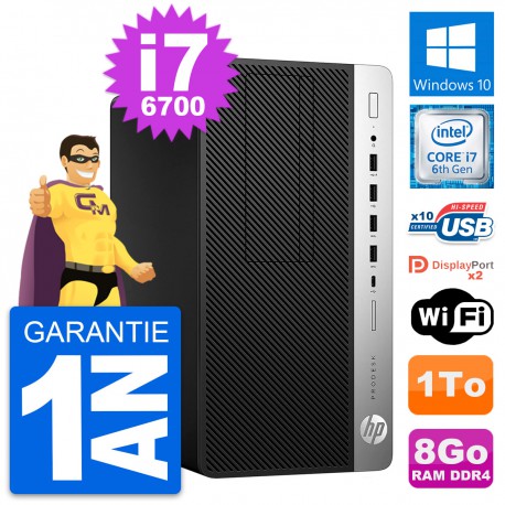 PC Tour HP ProDesk 600 G3 Intel Core i7-6700 RAM 8Go Disque 1To Windows 10 Wifi