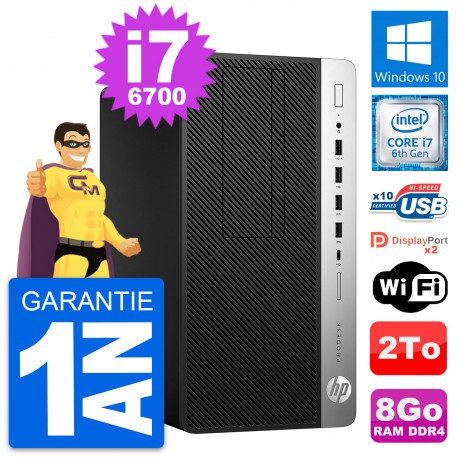 PC Tour HP ProDesk 600 G3 Intel Core i7-6700 RAM 8Go Disque 2To Windows 10 Wifi