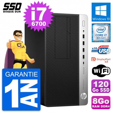 PC Tour HP ProDesk 600 G3 Intel Core i7-6700 RAM 8Go SSD 120Go Windows 10 Wifi