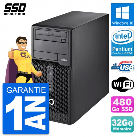 PC Tour Fujitsu Esprimo P510 MT Pentium G2020 RAM 32Go SSD 480Go Windows 10 Wifi