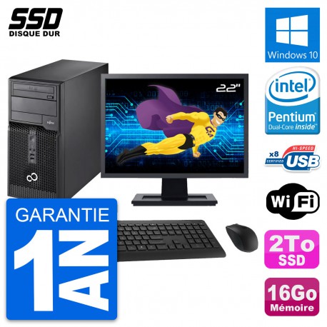 PC Tour Fujitsu Esprimo P510 MT Ecran 22" G2020 RAM 16Go SSD 2To Windows 10 Wifi