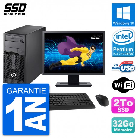 PC Tour Fujitsu Esprimo P510 MT Ecran 22" G2020 RAM 32Go SSD 2To Windows 10 Wifi