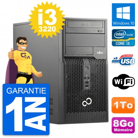 PC Tour Fujitsu Esprimo P510 Core i3-3220 RAM 8Go Disque Dur 1To Windows 10 Wifi