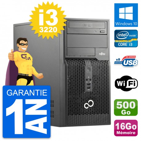 PC Tour Fujitsu Esprimo P510 Core i3-3220 RAM 16Go Disque 500Go Windows 10 Wifi