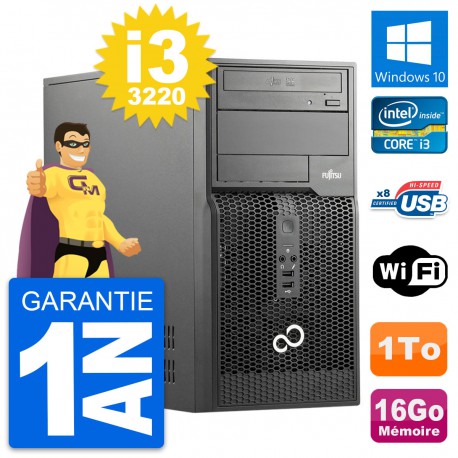 PC Tour Fujitsu Esprimo P510 MT Core i3-3220 RAM 16Go Disque 1To Windows 10 Wifi