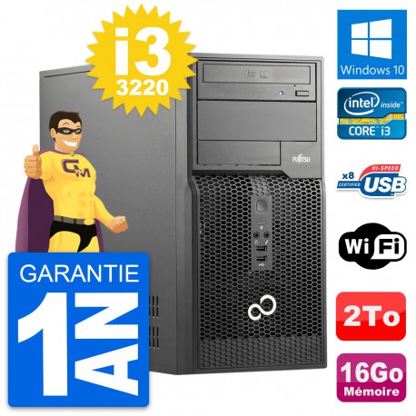 PC Tour Fujitsu Esprimo P510 MT Core i3-3220 RAM 16Go Disque 2To Windows 10 Wifi