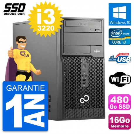 PC Tour Fujitsu Esprimo P510 MT Intel i3-3220 RAM 16Go SSD 480Go Windows 10 Wifi