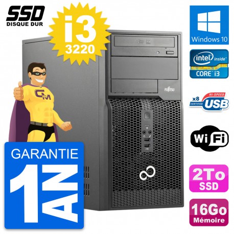 PC Tour Fujitsu Esprimo P510 MT Intel i3-3220 RAM 16Go SSD 2To Windows 10 Wifi