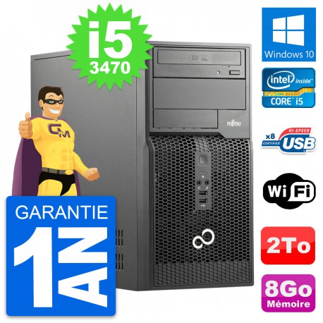 PC Tour Fujitsu Esprimo P510 Core i5-3470 RAM 8Go Disque Dur 2To Windows 10 Wifi