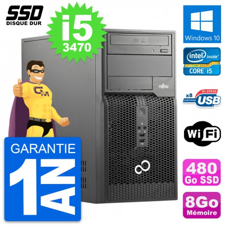 PC Tour Fujitsu Esprimo P510 MT Intel i5-3470 RAM 8Go SSD 480Go Windows 10 Wifi